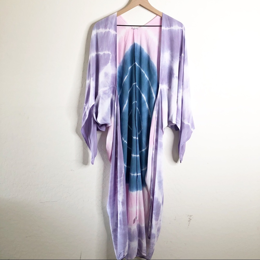 EN CREME Tie Dye Kimono Shrug Cardigan Pink Blue